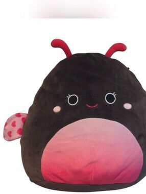 Squishmallows Black Ladybug Plush with Pink Gradient Belly